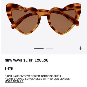SAINT LAURENT tortoise shell heart sunglasses